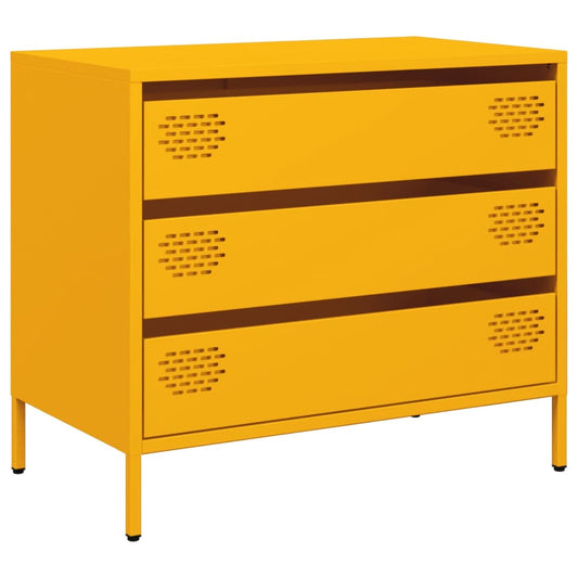 vidaXL Sideboard Mustard Yellow 68x39x58.5 cm Cold-rolled Steel
