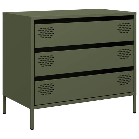 vidaXL Sideboard Olive Green 68x39x58.5 cm Cold-rolled Steel