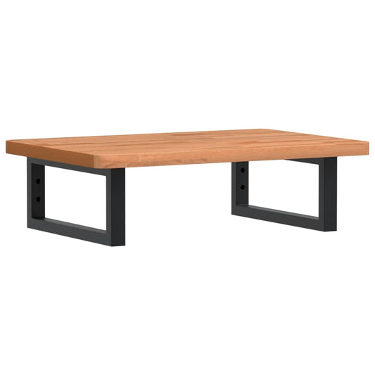 vidaXL Basin Shelf Wall Mounted Steel and Solid Wood Beech