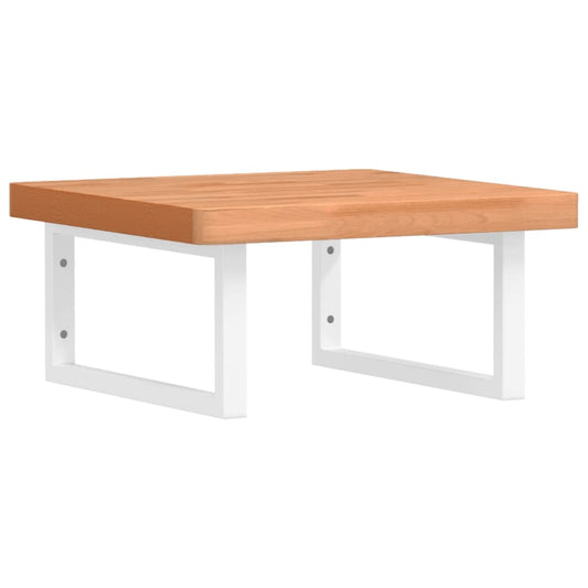 vidaXL Basin Shelf Wall Mounted Steel and Solid Wood Beech