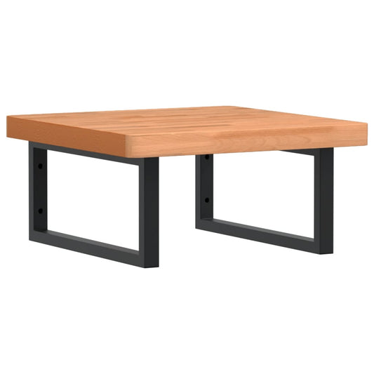 vidaXL Basin Shelf Wall Mounted Steel and Solid Wood Beech