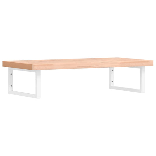vidaXL Basin Shelf Wall Mounted Steel and Solid Wood Beech