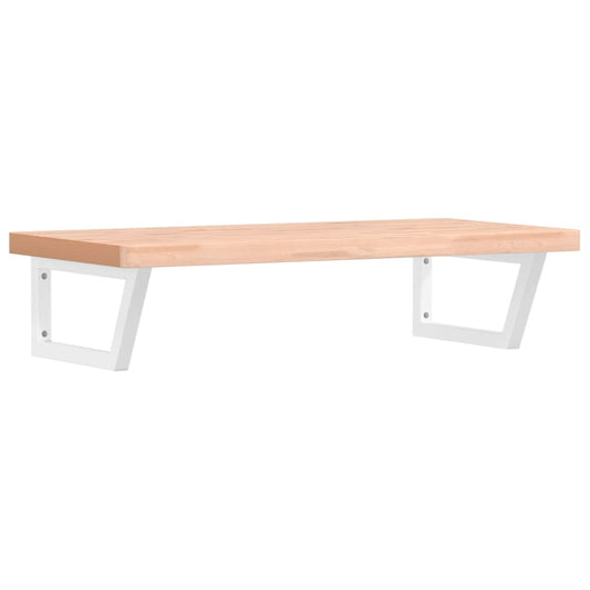 vidaXL Basin Shelf Wall Mounted Steel and Solid Wood Beech