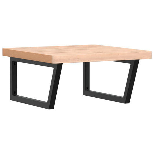 vidaXL Basin Shelf Wall Mounted Steel and Solid Wood Beech
