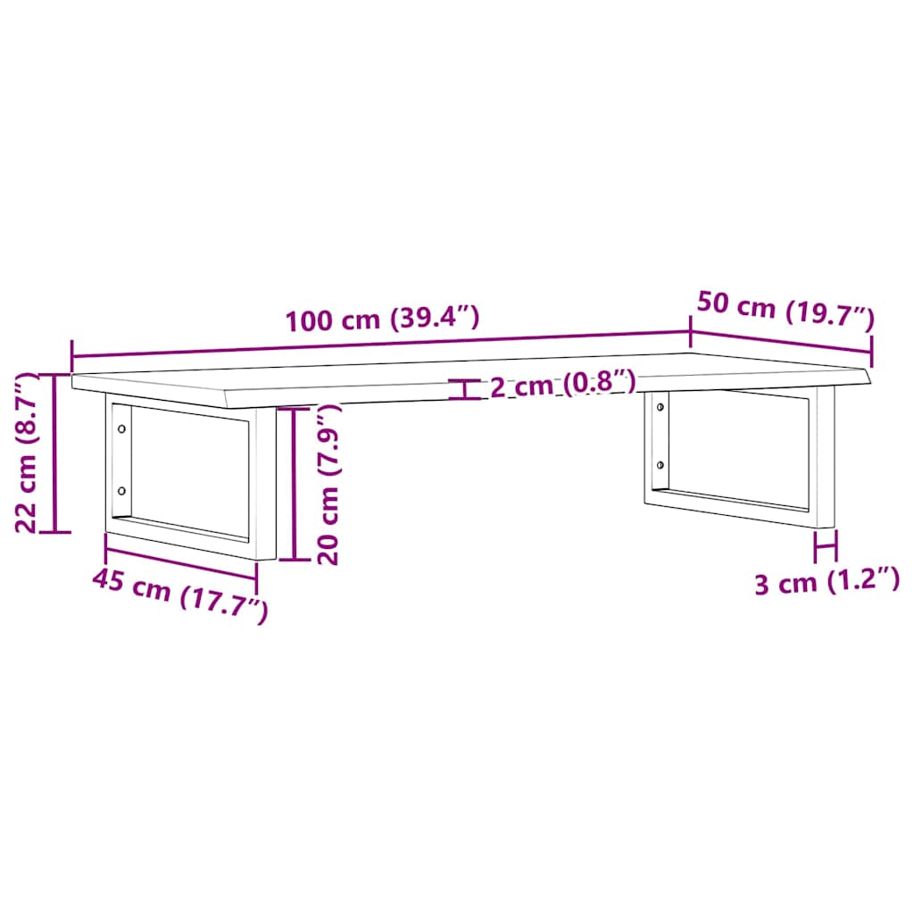 vidaXL Basin Shelf Wall Mounted Steel and Solid Wood Oak