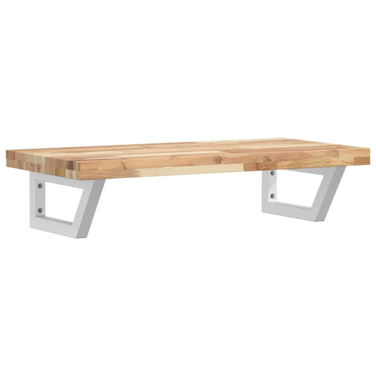 vidaXL Basin Shelf Wall Mounted Steel and Solid Wood Acacia