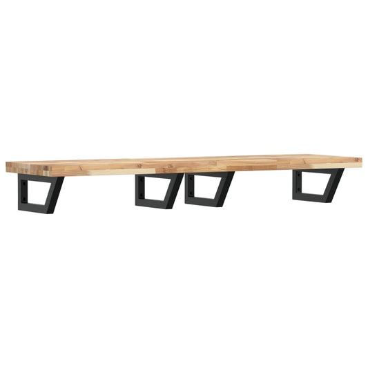 vidaXL Basin Shelf Wall Mounted Steel and Solid Wood Acacia