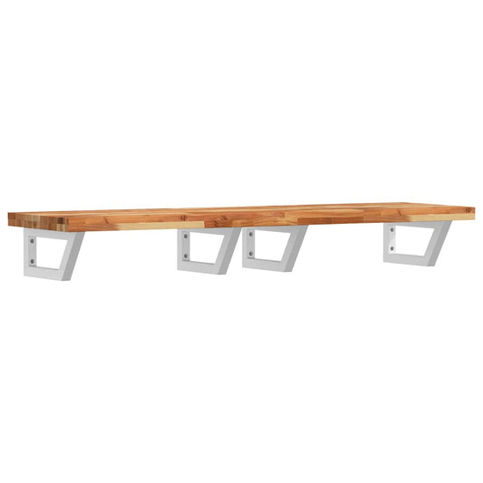 vidaXL Basin Shelf Wall Mounted Steel and Solid Wood Acacia