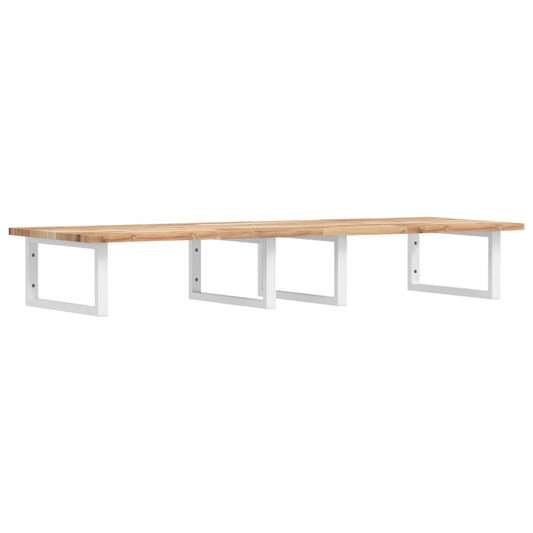 vidaXL Basin Shelf Wall Mounted Steel and Solid Wood Acacia