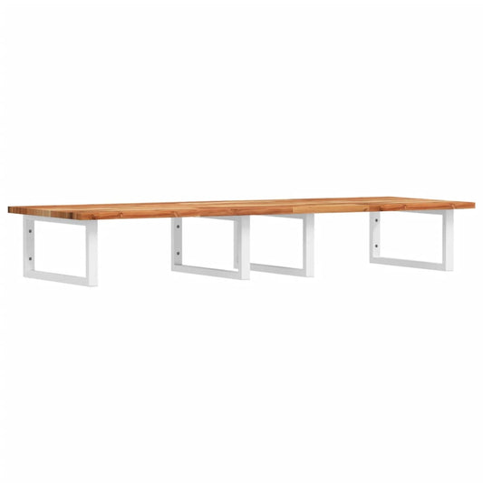 vidaXL Basin Shelf Wall Mounted Steel and Solid Wood Acacia