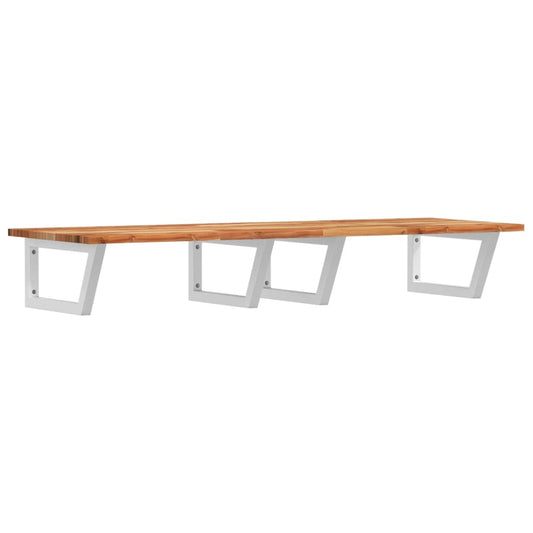 vidaXL Basin Shelf Wall Mounted Steel and Solid Wood Acacia