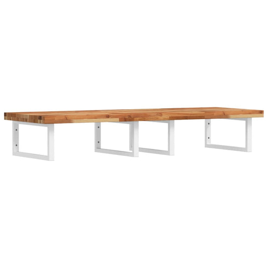 vidaXL Basin Shelf Wall Mounted Steel and Solid Wood Acacia