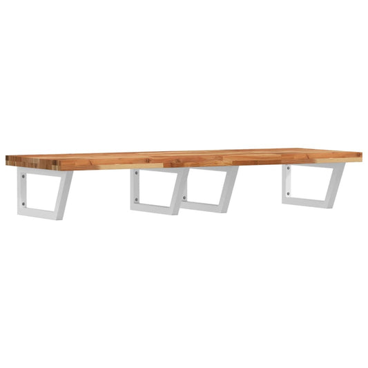 vidaXL Basin Shelf Wall Mounted Steel and Solid Wood Acacia