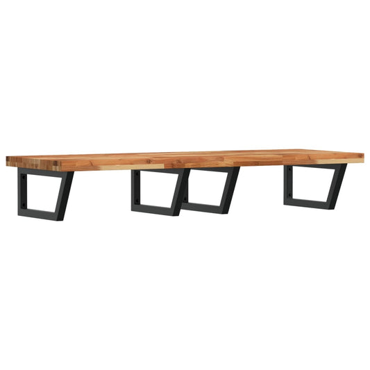 vidaXL Basin Shelf Wall Mounted Steel and Solid Wood Acacia