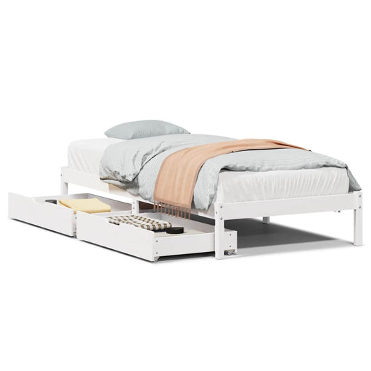 vidaXL Bed Frame without Mattress White 90x200 cm Solid Wood Pine