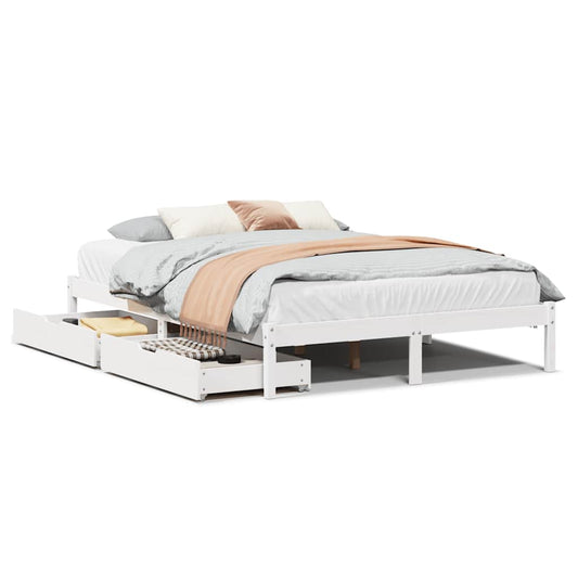 vidaXL Bed Frame without Mattress White 120x200 cm Solid Wood Pine