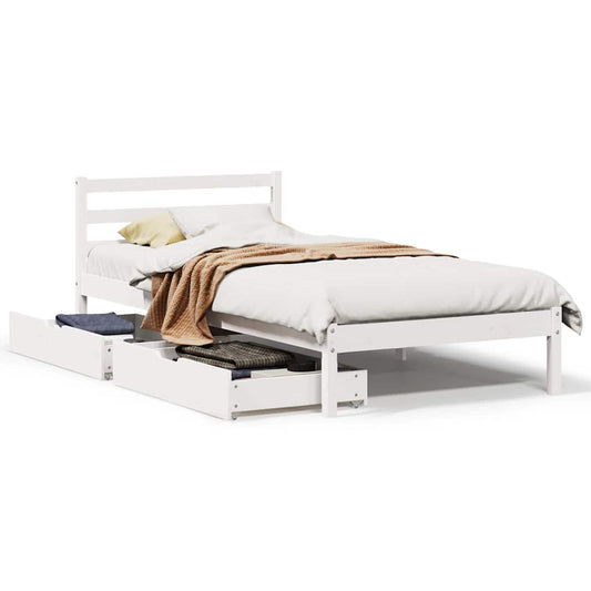 vidaXL Bed Frame without Mattress White 90x200 cm Solid Wood Pine