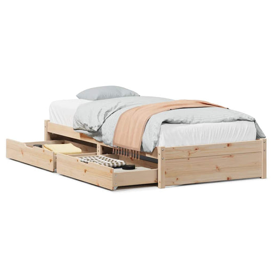 vidaXL Bed Frame without Mattress 75x190 cm Solid Wood Pine