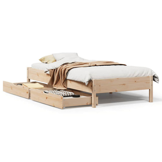 vidaXL Bed Frame without Mattress 75x190 cm Small Single Solid Wood Pine