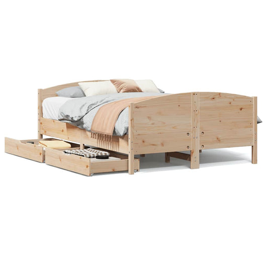 vidaXL Bed Frame without Mattress 120x190 cm Small Double Solid Wood Pine