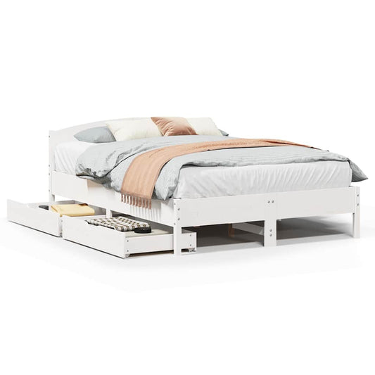 vidaXL Bed Frame without Mattress White 160x200 cm Solid Wood Pine
