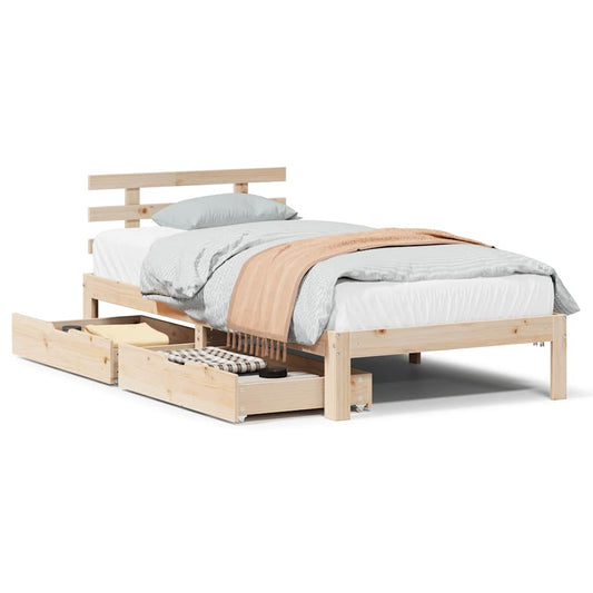 vidaXL Bed Frame with Drawers without Mattress 100x200 cm