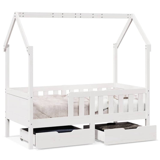 vidaXL Kids Bed Frame with Drawers without Mattress 80x160 cm Solid Wood
