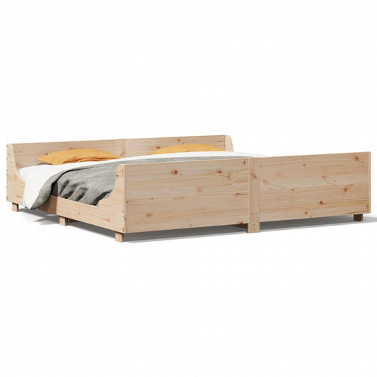 vidaXL Bed Frame without Mattress 180x200 cm Super King Solid Wood Pine