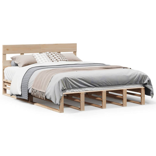 vidaXL Bed Frame without Mattress 135x190 cm Double Solid Wood Pine