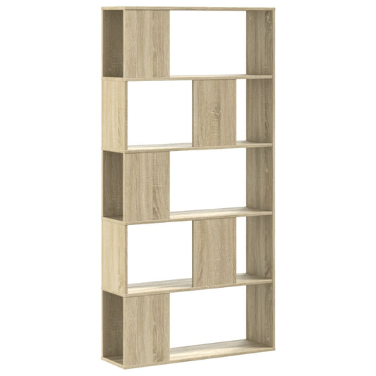 vidaXL Bookcase 5-Tier Sonoma Oak 80,5x23,5x162,5 cm Engineered Wood