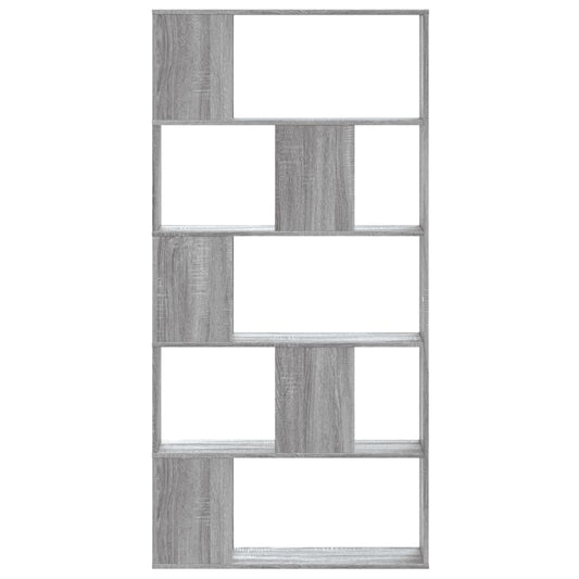 vidaXL Bookcase 5-Tier Grey Sonoma 80,5x23,5x162,5 cm Engineered Wood
