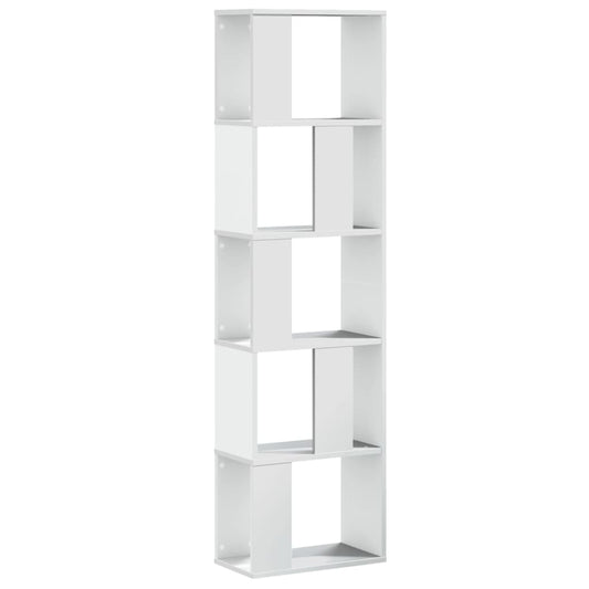vidaXL Bookcase 5-Tier White 45x23,5x162,5 cm Engineered Wood