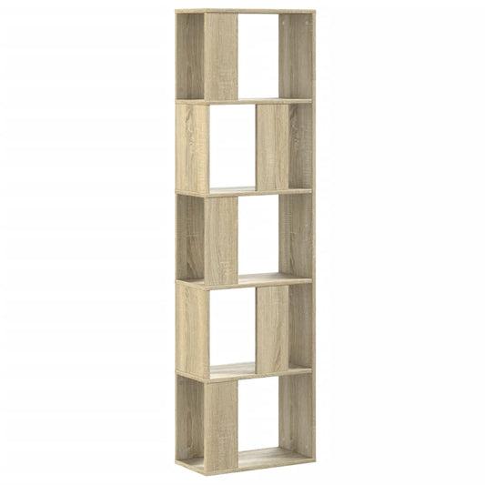 vidaXL Bookcase 5-Tier Sonoma Oak 45x23,5x162,5 cm Engineered Wood