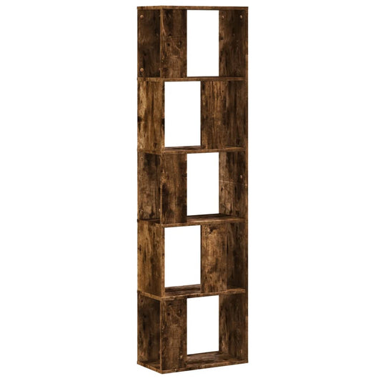 vidaXL Bookcase 5-Tier Smoked Oak 45x23,5x162,5 cm Engineered Wood