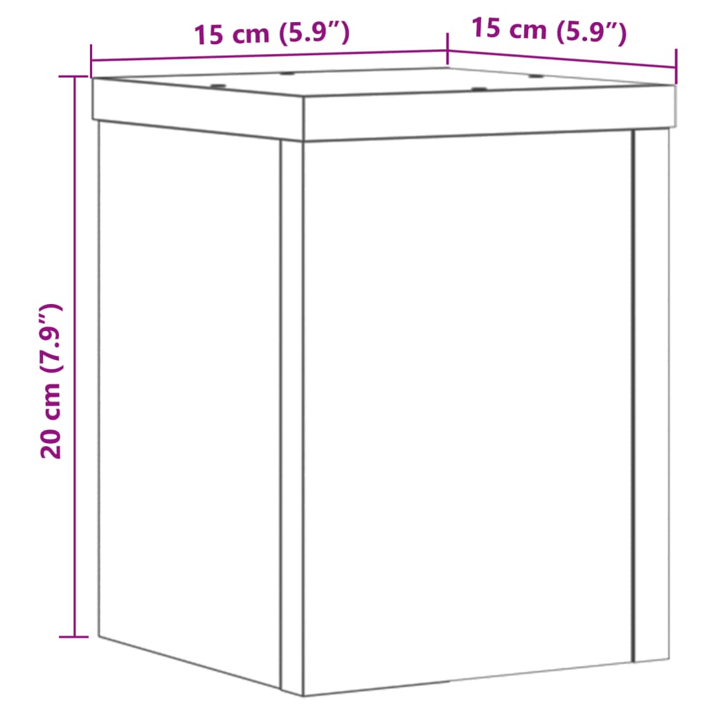 vidaXL Plant Stand 2 pcs Sonoma Oak 15 x 15 x 20 cm Engineered Wood