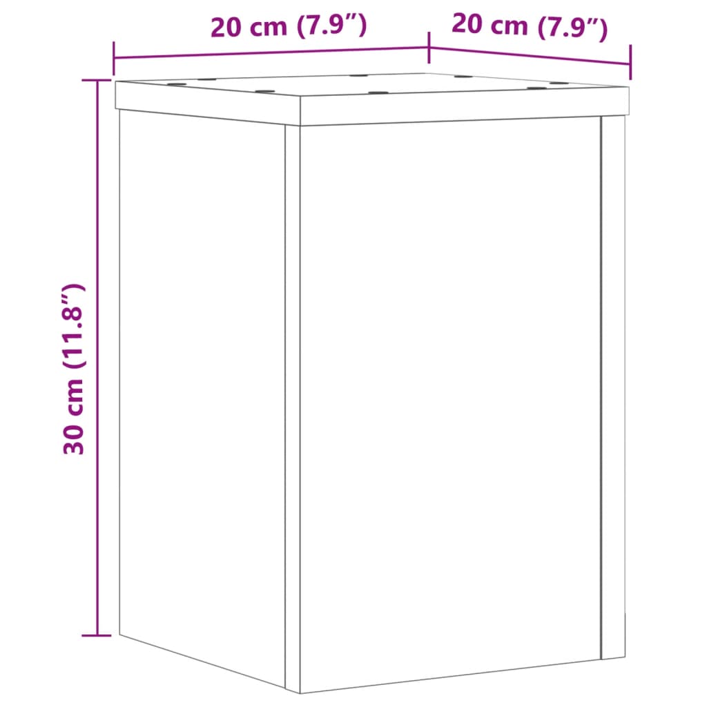 vidaXL Plant Stands 2 pcs Sonoma Oak 20x20x30 cm Engineered Wood