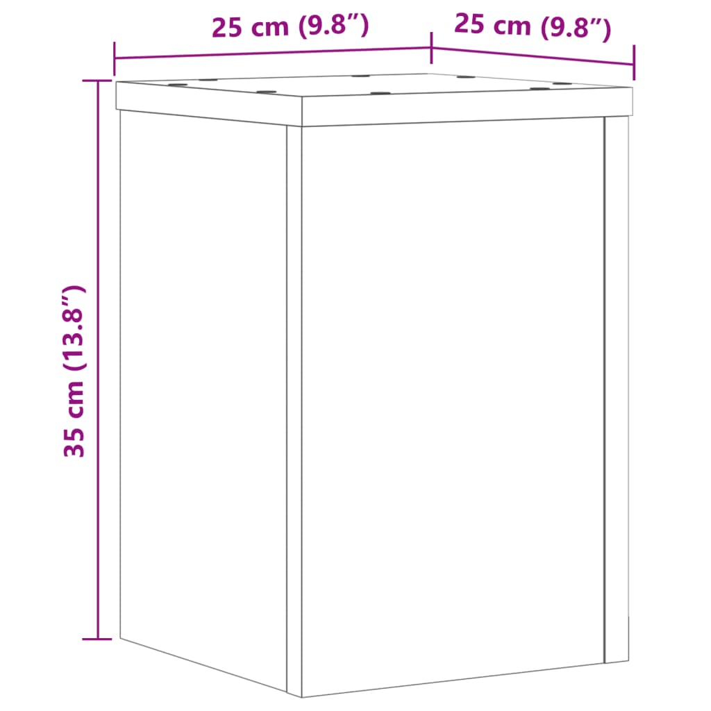 vidaXL Plant Stand 2 pcs White 25 x 25 x 35 cm Engineered Wood