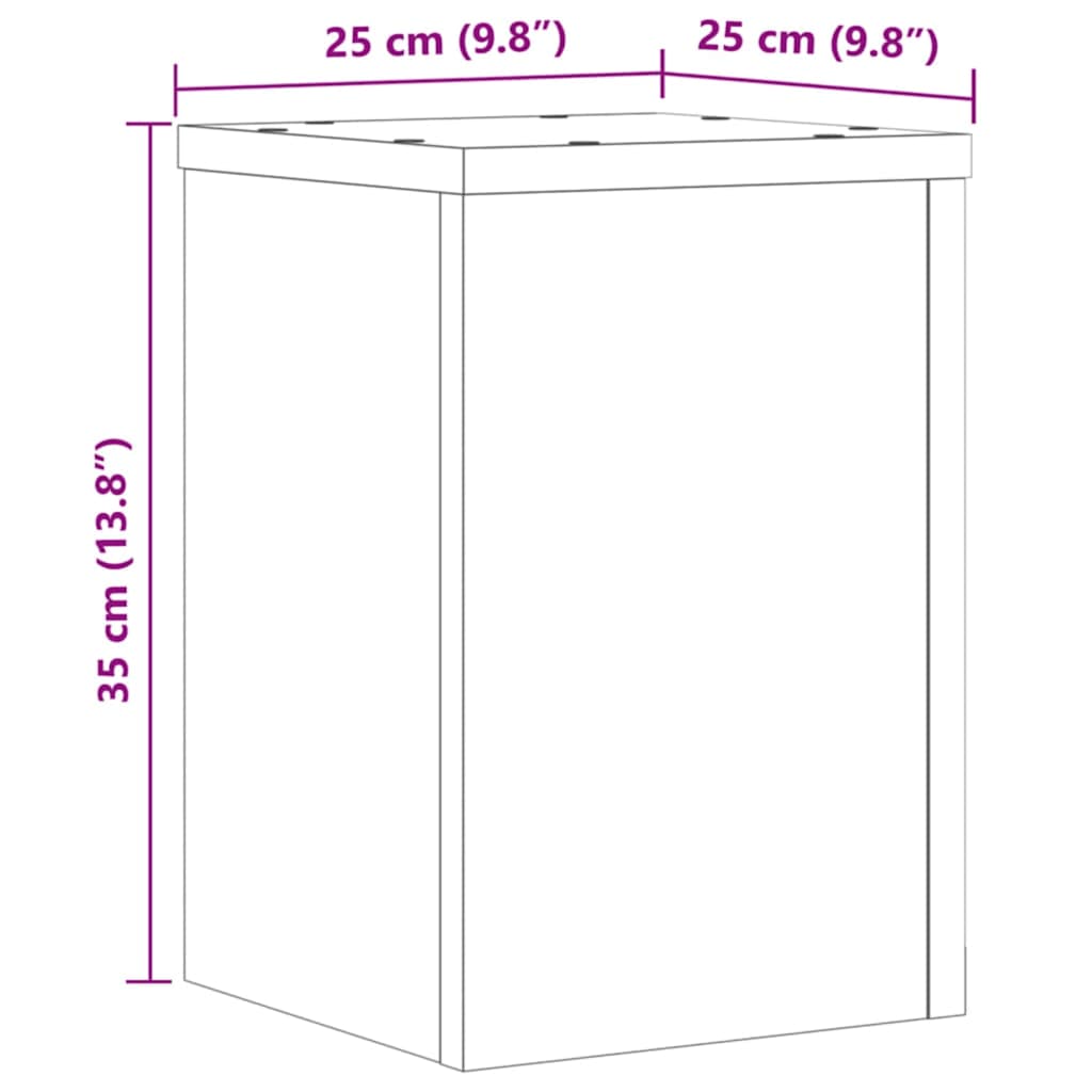 vidaXL Plant Stands 2 pcs Artisan Oak 25x25x35 cm Engineered Wood