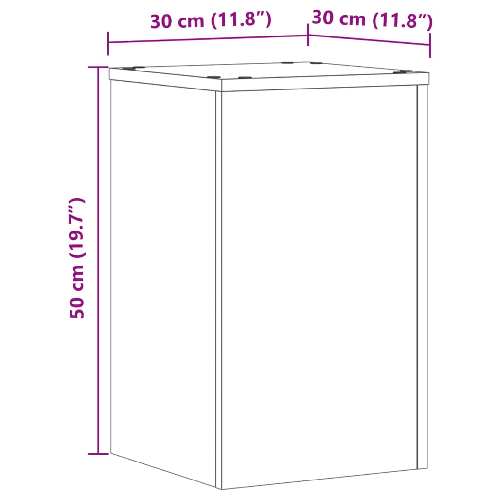 vidaXL Plant Stand 2 pcs Smoked Oak 30 x 30 x 50 cm Engineered Wood