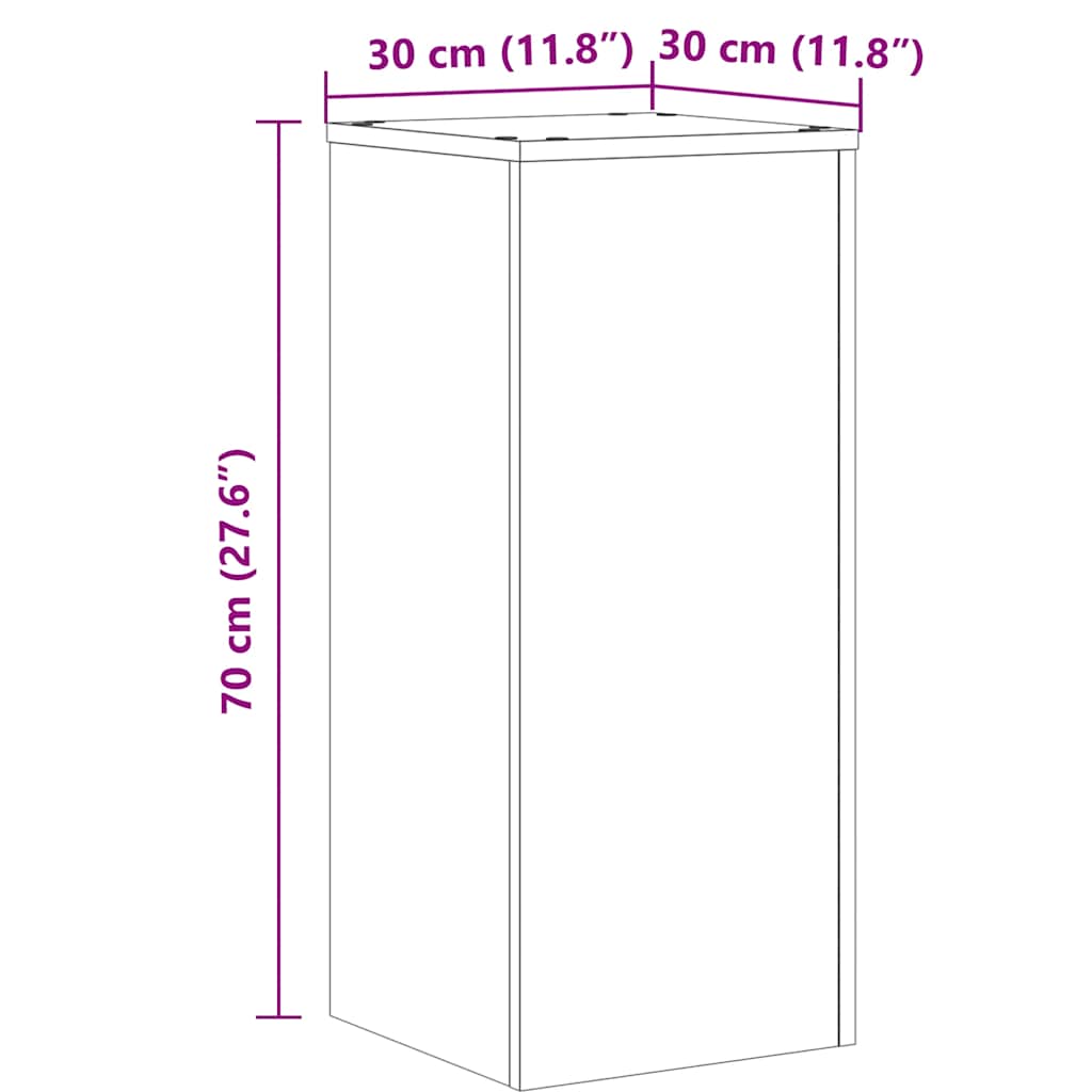 vidaXL Plant Stand 2 pcs Concrete Grey 30 x 30 x 70 cm Engineered Wood