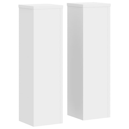 vidaXL Plant Stand 2pcs White 17x17x60 cm Engineered Wood