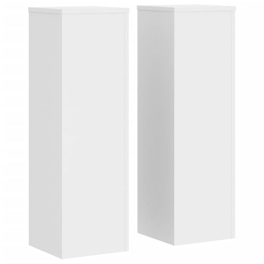 vidaXL Plant Stand 2pcs White 25x25x80 cm Engineered Wood
