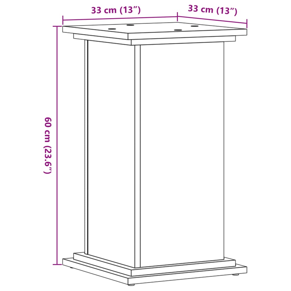 vidaXL Plant Stand Sonoma Oak 33 x 33 x 60 cm Engineered wood