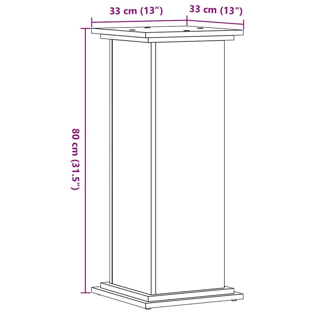 vidaXL Plant Stand Grey Sonoma 33 x 33 x 80 cm Engineered wood