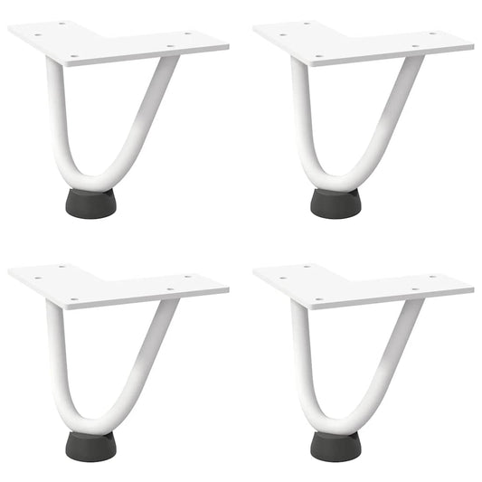 vidaXL Hairpin Legs for Coffee Table 4 pcs White 10 cm Solid Steel