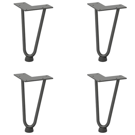 vidaXL Hairpin Legs for Coffee Table 4 pcs Anthracite 20cm Solid Steel