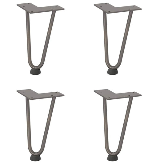 vidaXL Hairpin Legs for Coffee Table 4 pcs Natural Steel 20 cm