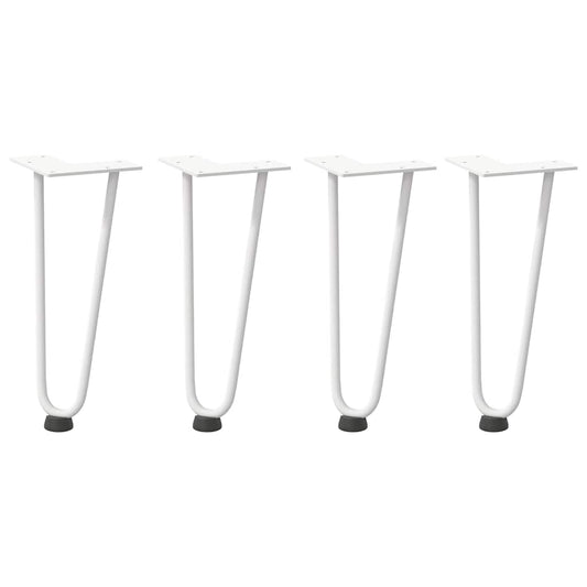 vidaXL Hairpin Legs for Coffee Table 4 pcs White 30 cm Solid Steel