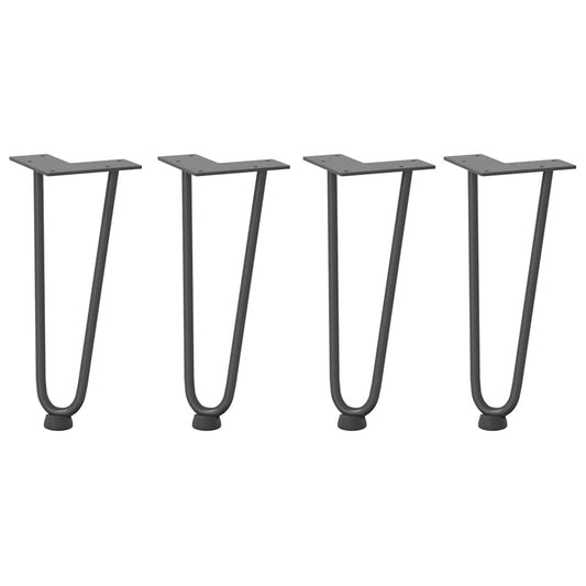 vidaXL Hairpin Legs for Coffee Table 4 pcs Anthracite 30cm Solid Steel
