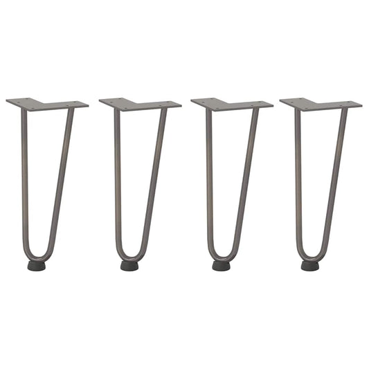 vidaXL Hairpin Legs for Coffee Table 4 pcs Natural Steel 30 cm